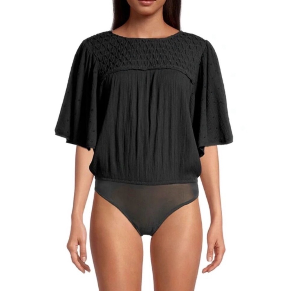 Intimately Free People NWT Perfect Catch and Black Textured Bodysuit Small